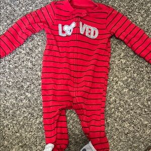 Red Striped Kids One Piece